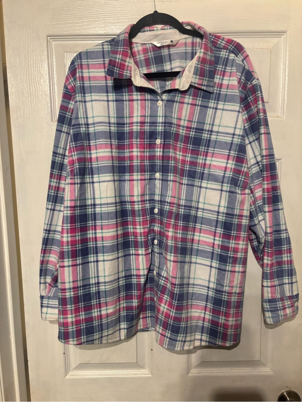 Lee Pink, Blue & White Plaid Button-Down Shirt